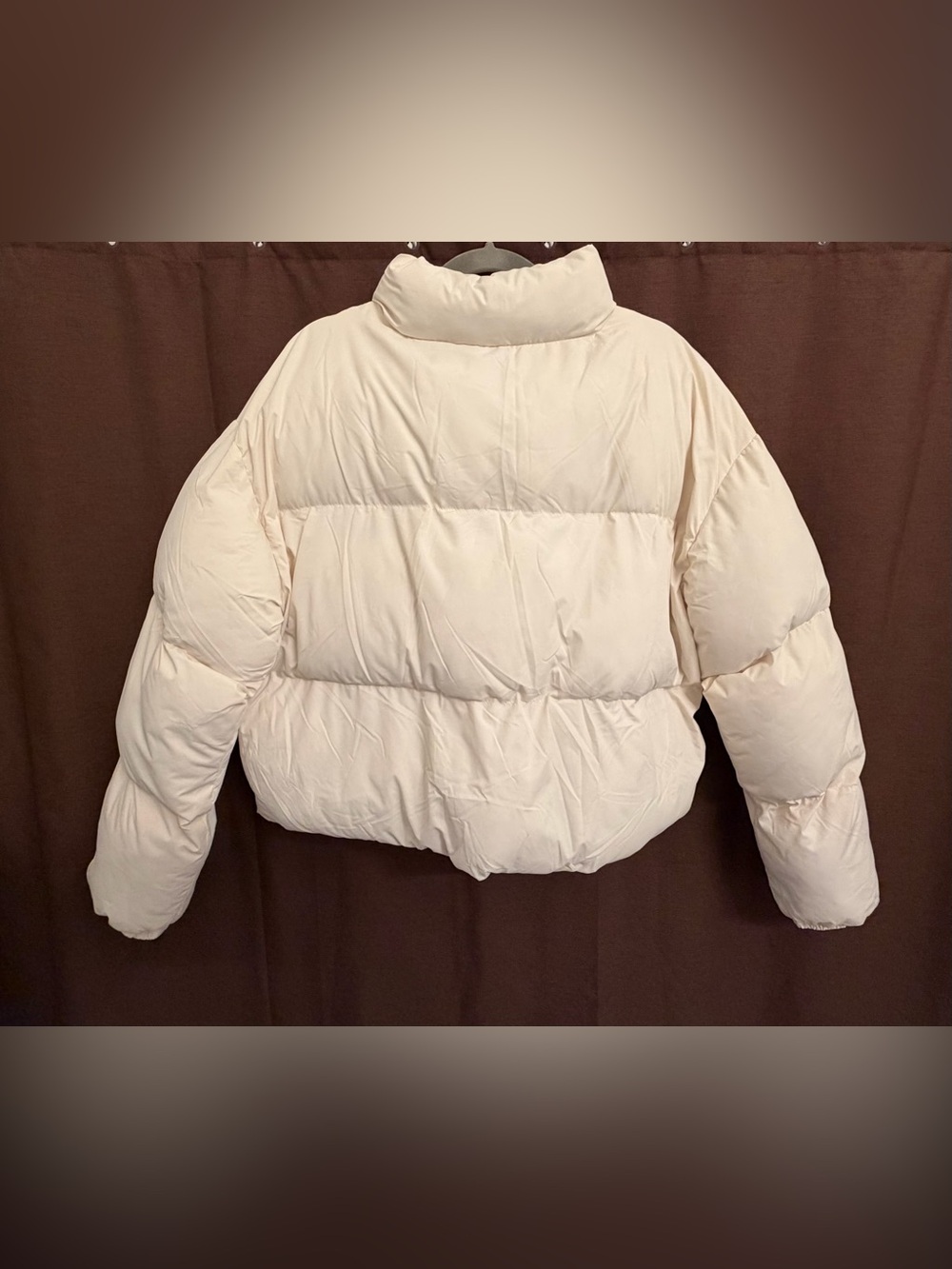 Fabletics Cream Cropped Puffer Jacket | Large - Picture 2 of 10